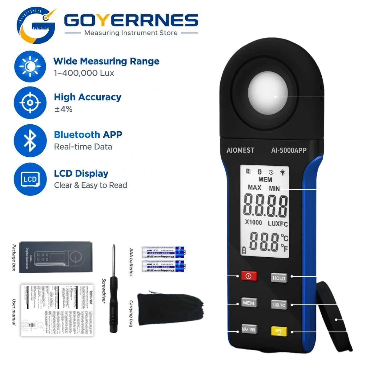 Digital Lux Meter 1-400000Lux  - Photography Lighting Meter 评论和价格