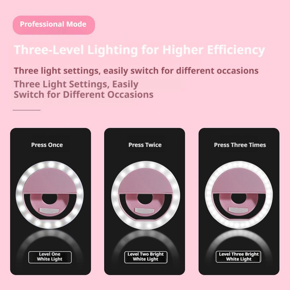 Clip On Selfie Ring Light Rech - Photography Lighting Description 评论和价格