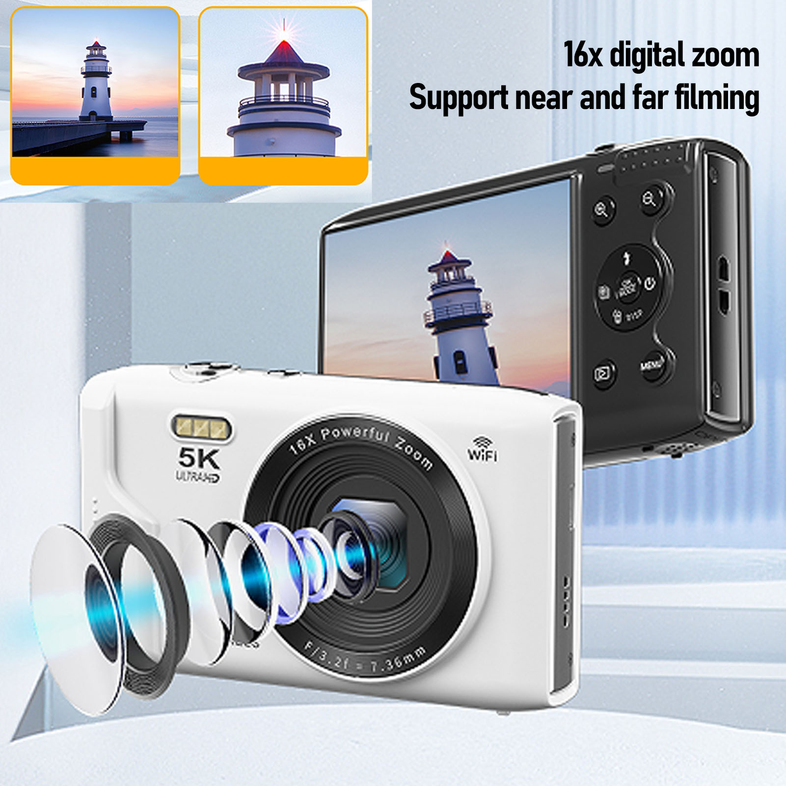 5K Digital Camera 72MP 16X Zoo - Photography Lighting For Beginners 评论和价格